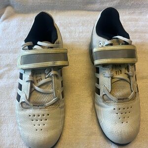 Adidas White and Black Sneakers with Perforated Details